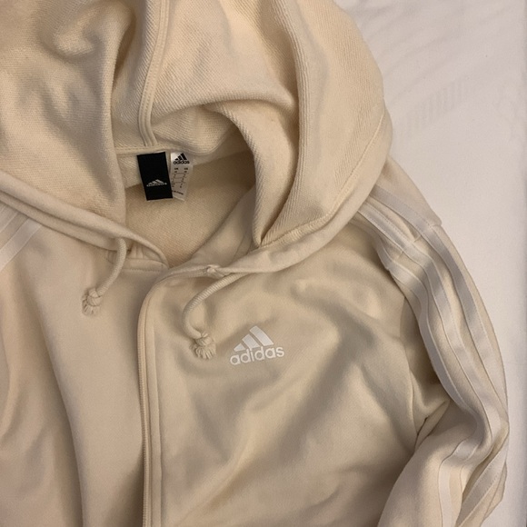 Adidas Cream Hoodie with Green and Yellow Graphic - Picture 5 of 7